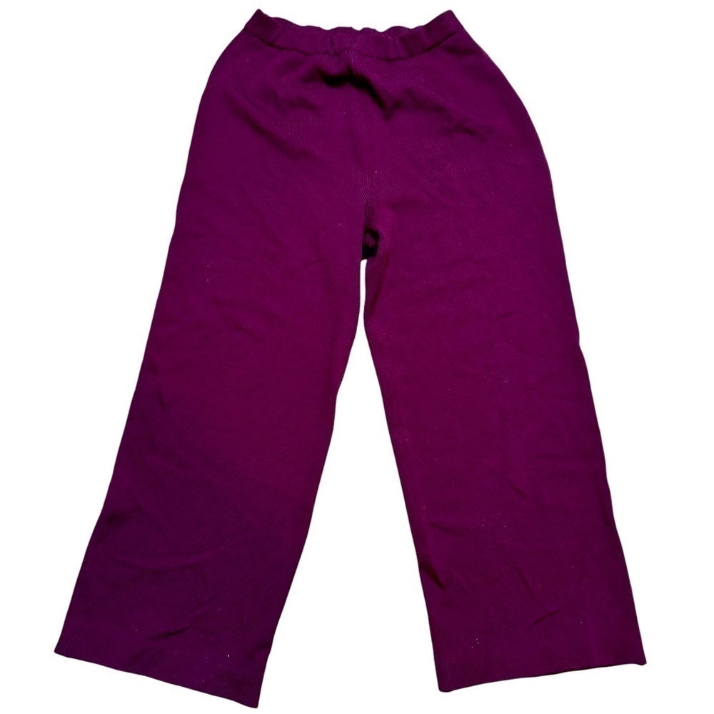 St. John Plum Wide-Leg Knit Pants